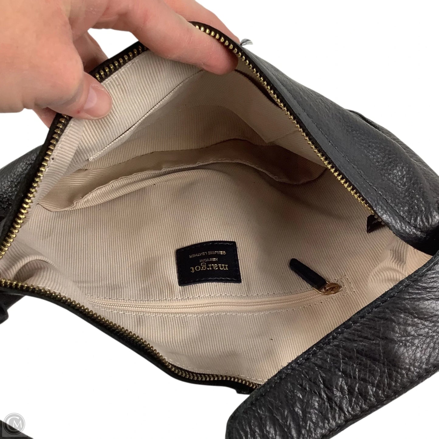 Handbag Leather By Margot, Size: Medium