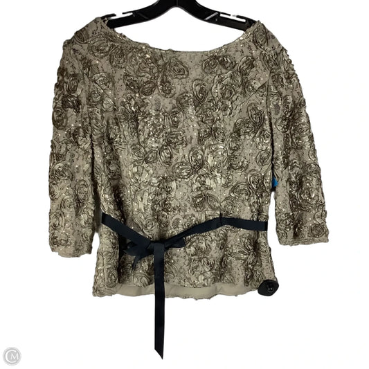 Top Short Sleeve By Alex Evenings In Gold, Size: L