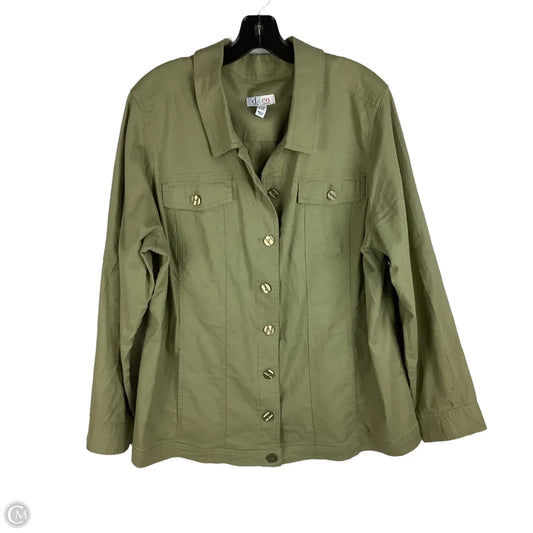 Jacket Shirt By D&co. In Green, Size: 1x