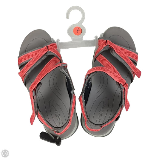 Sandals Sport By Clothes Mentor In Grey & Orange, Size: 7 WIDE
