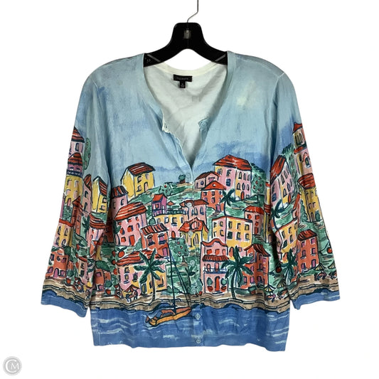 Sweater Cardigan By Talbots In Multi-colored, Size: Xl