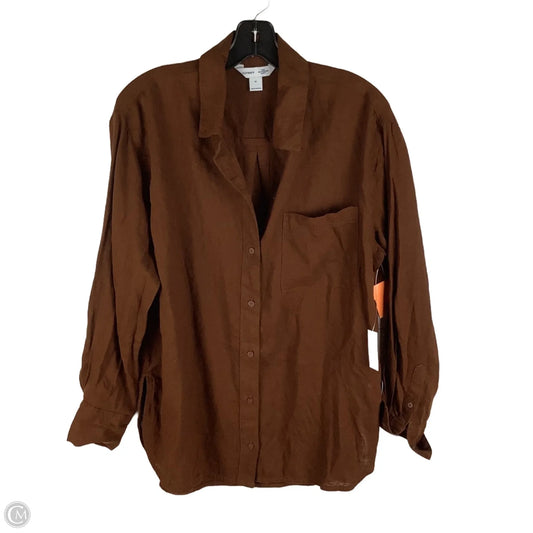 Top Long Sleeve By Old Navy In Brown, Size: M