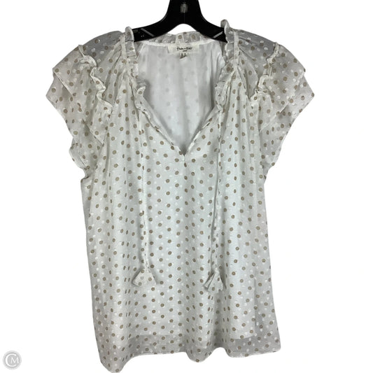 Top Short Sleeve By Clothes Mentor In Brown & White, Size: Xl