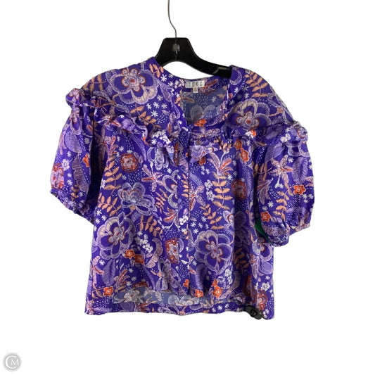 Top Short Sleeve By Tcec In Purple, Size: L