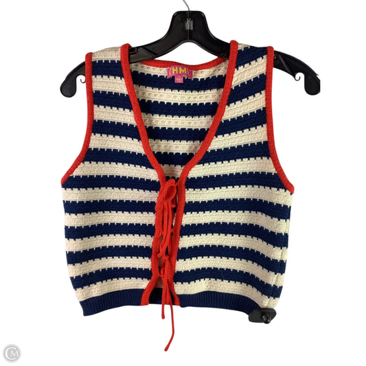 Vest Sweater By Thml In Blue & Red, Size: Xs
