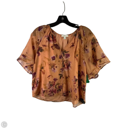 Top Short Sleeve By Cmc In Brown, Size: S