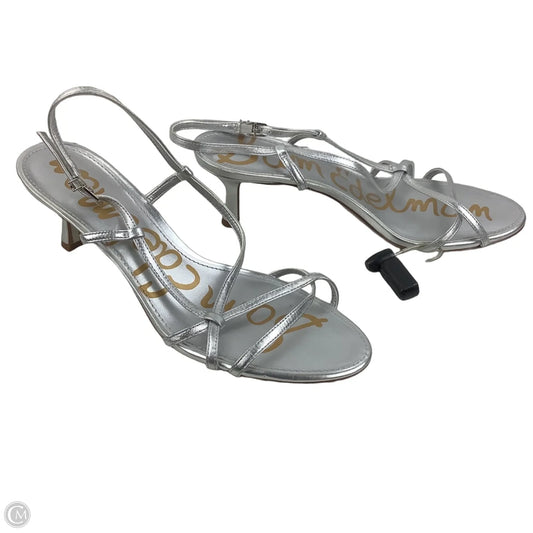 Sandals Heels Stiletto By Sam Edelman In Silver, Size: 9.5