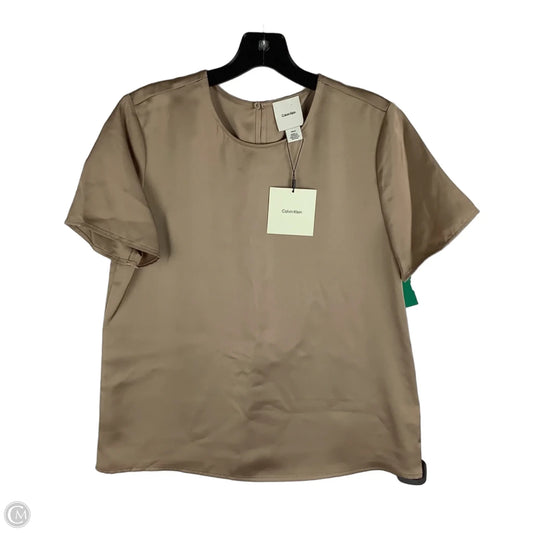 Top Short Sleeve By Calvin Klein In Brown, Size: S