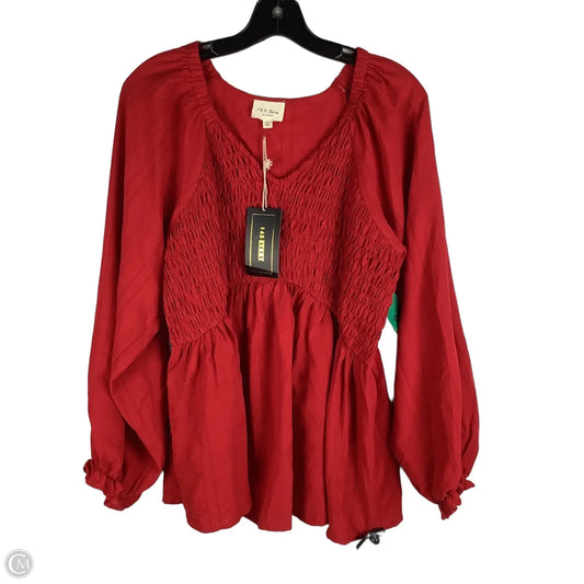Top Long Sleeve By 143 Story In Red, Size: L
