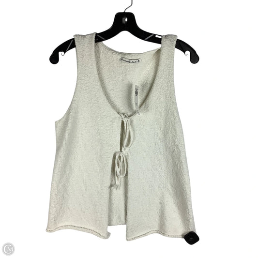 Vest Sweater By Abercrombie And Fitch In Cream, Size: M