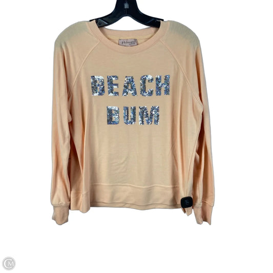 Top Long Sleeve By Philosophy In Orange, Size: S