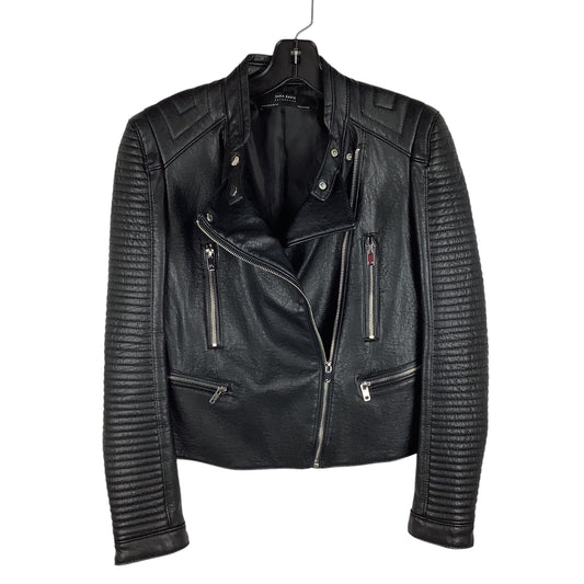 Jacket Moto By Zara Basic In Black, Size: M