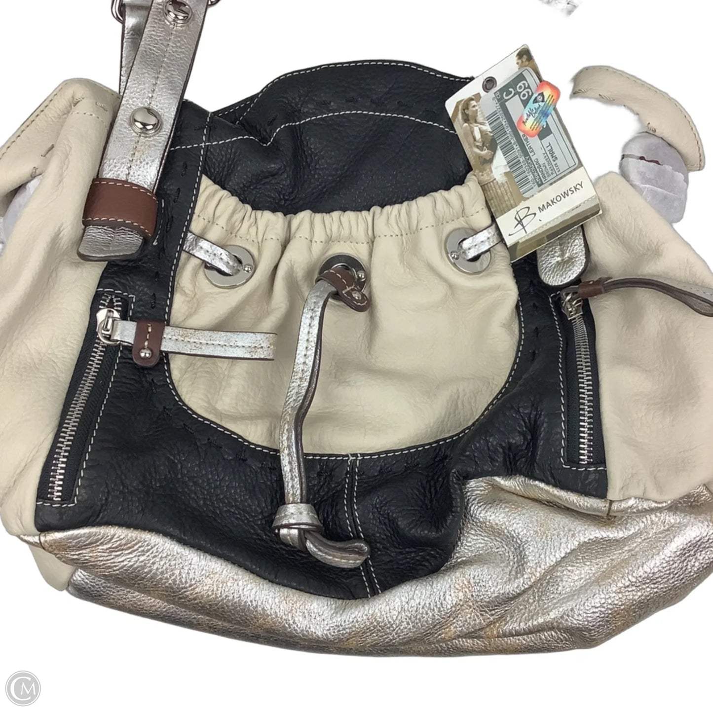 Handbag Leather By Makowsky, Size: Small