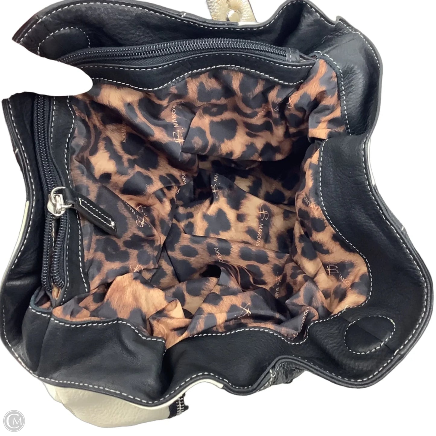 Handbag Leather By Makowsky, Size: Small