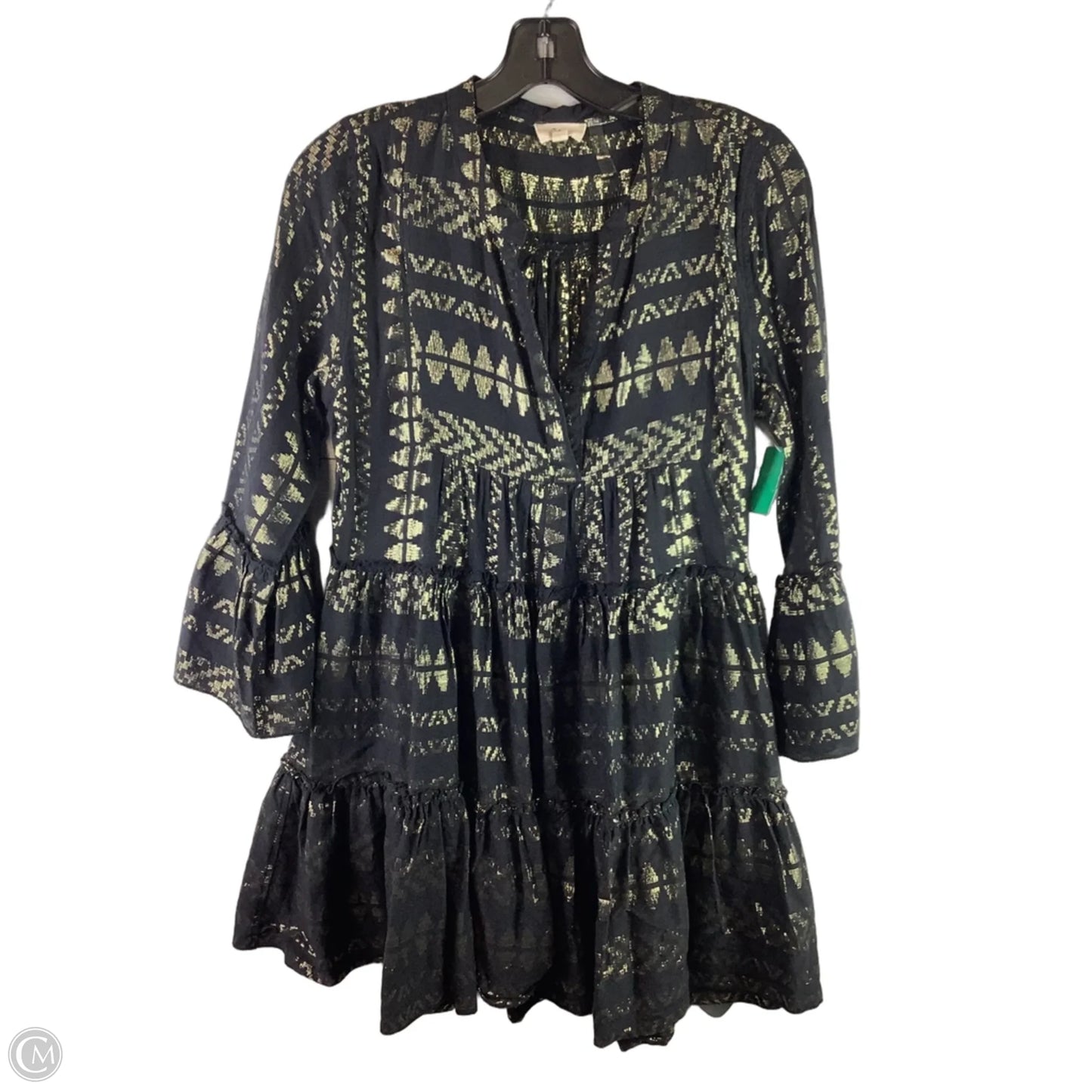 Dress Casual Short By Elan In Black & Gold, Size: S