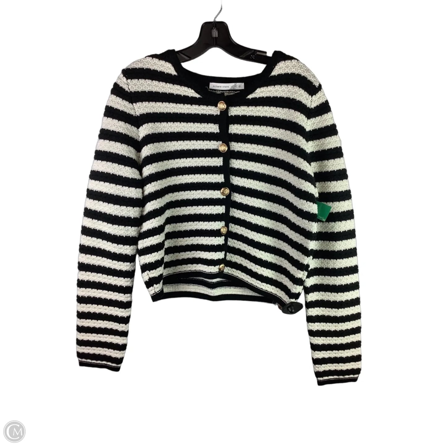 Sweater Cardigan By Altard State In Black & White, Size: L