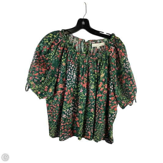 Top Short Sleeve By Loft In Green, Size: L