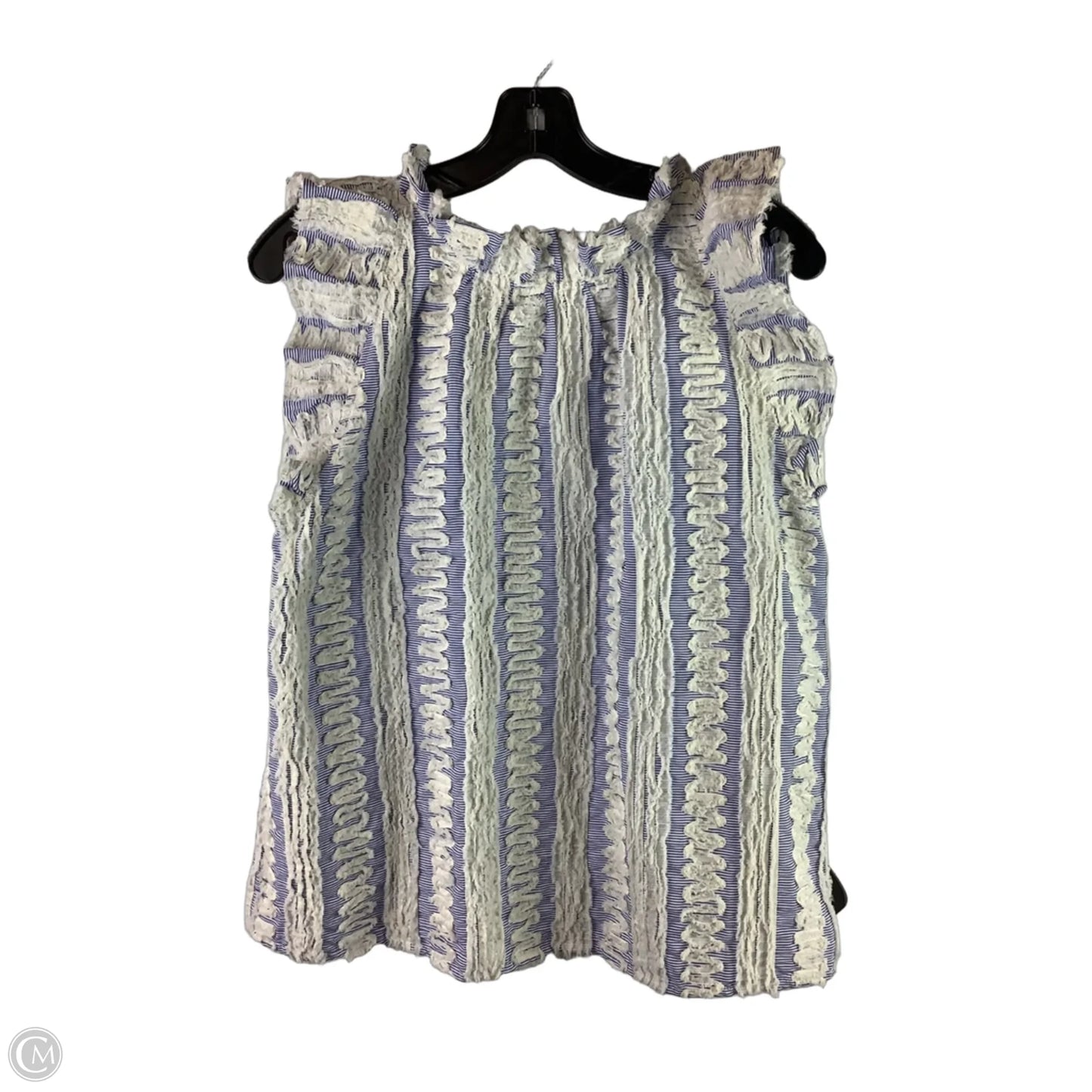 Top Short Sleeve By Thml In Blue & White, Size: M