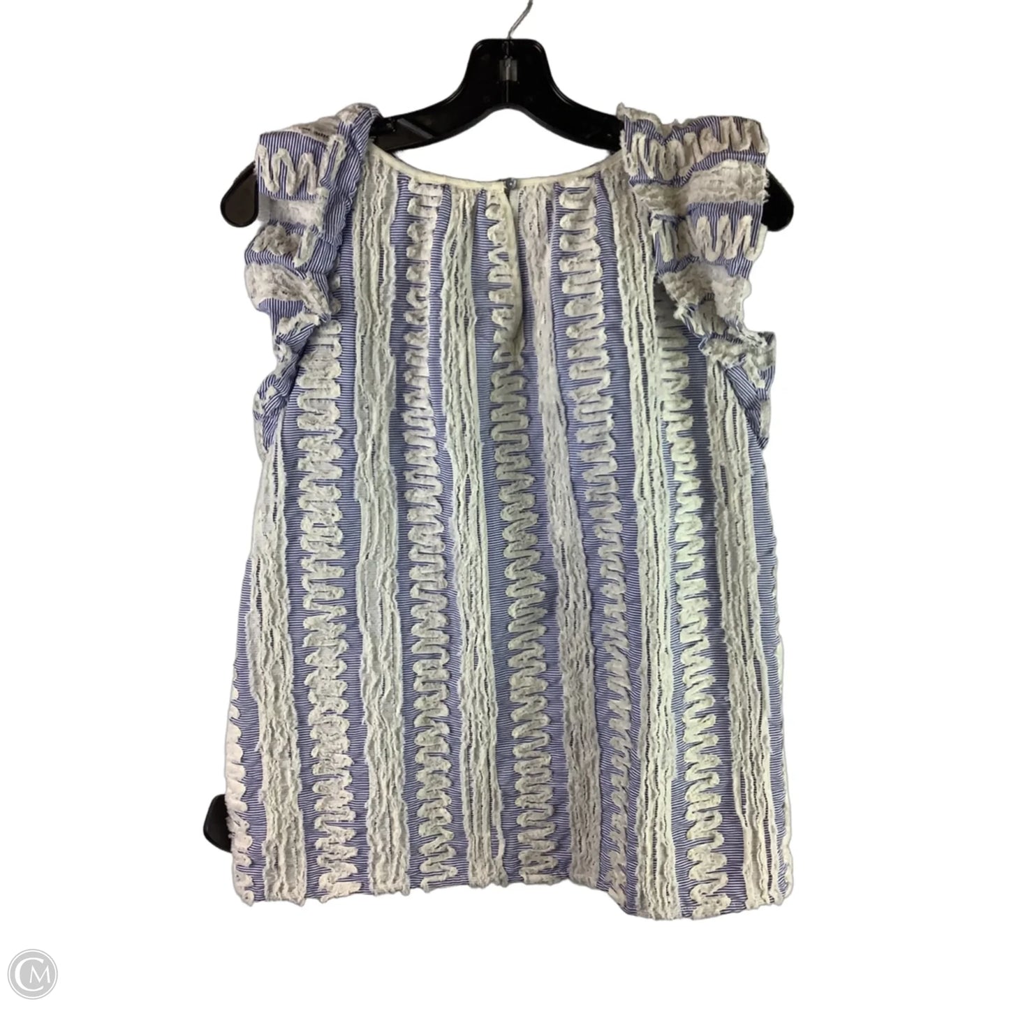 Top Short Sleeve By Thml In Blue & White, Size: M