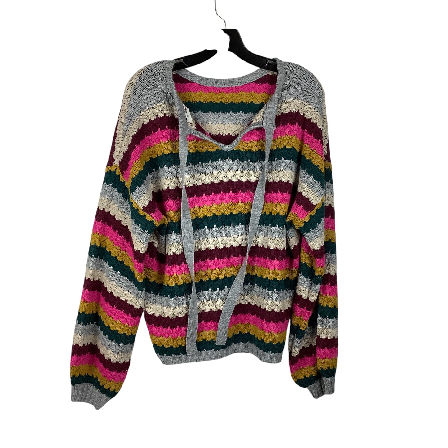 Sweater By Blu Pepper In Striped Pattern, Size: Mp