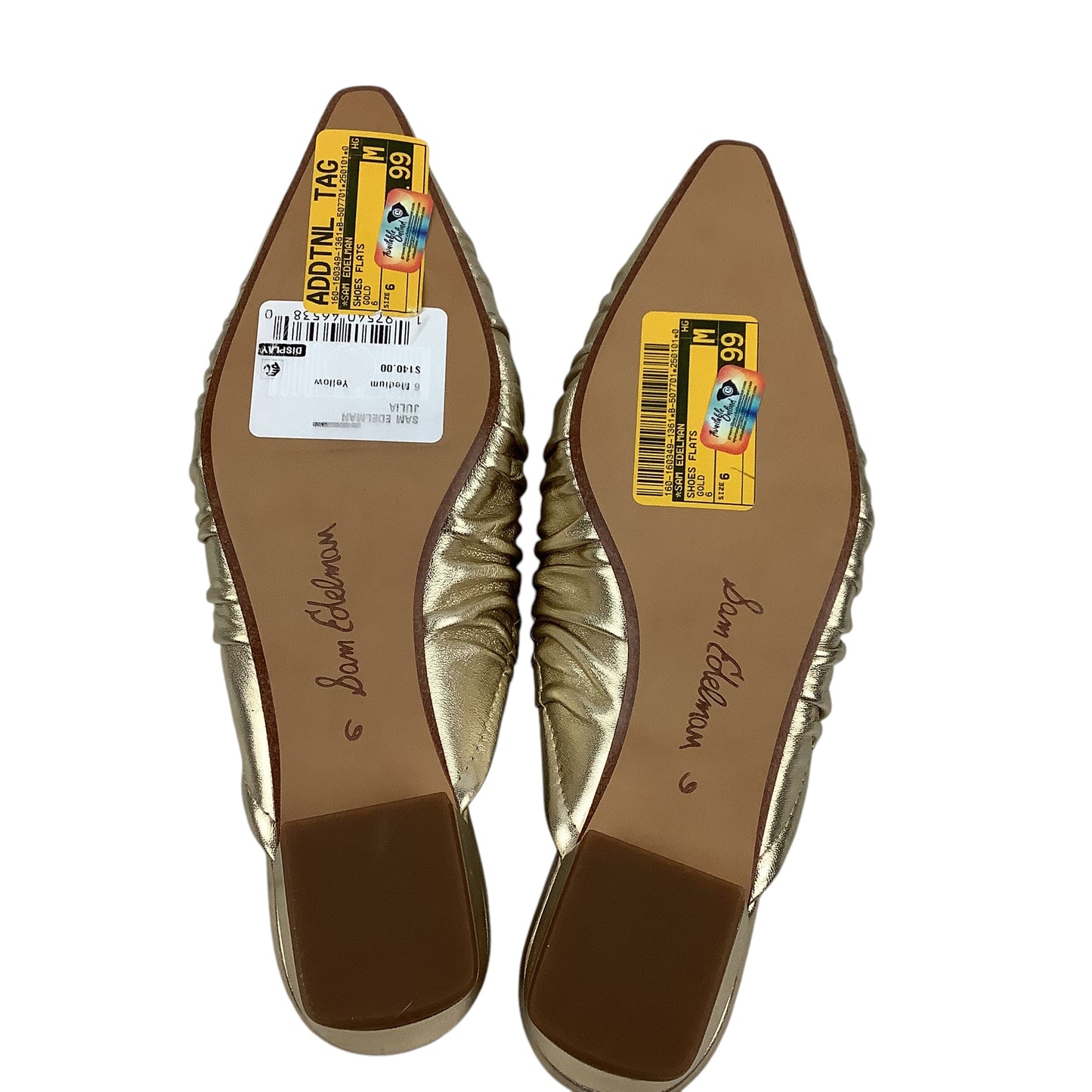 Shoes Flats By Sam Edelman In Gold, Size: 6