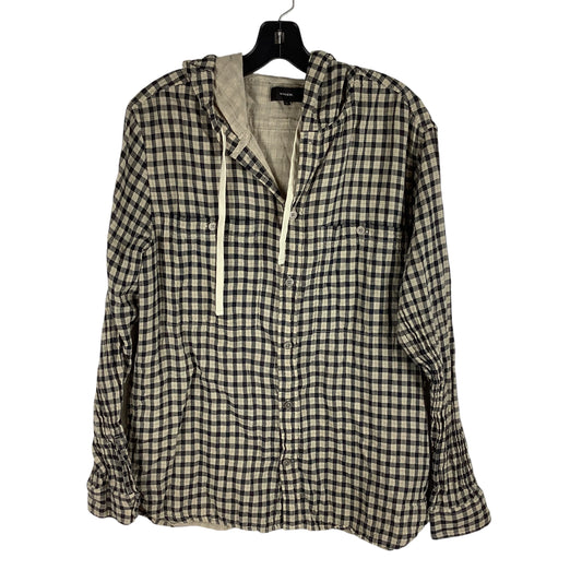 Top Long Sleeve By Vince In Plaid Pattern, Size: L