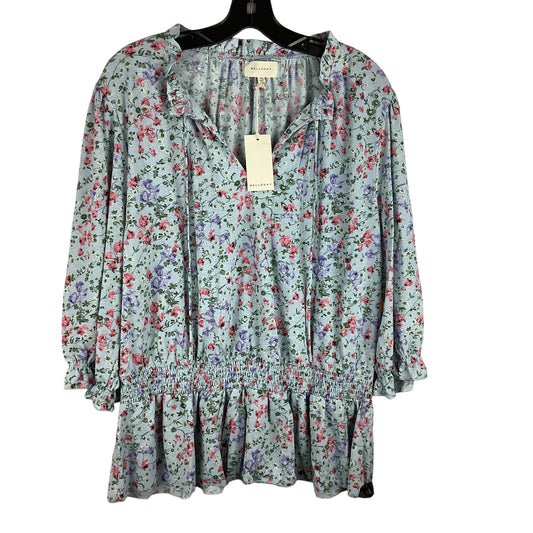 Top Long Sleeve By Melloday In Floral Print, Size: 1x