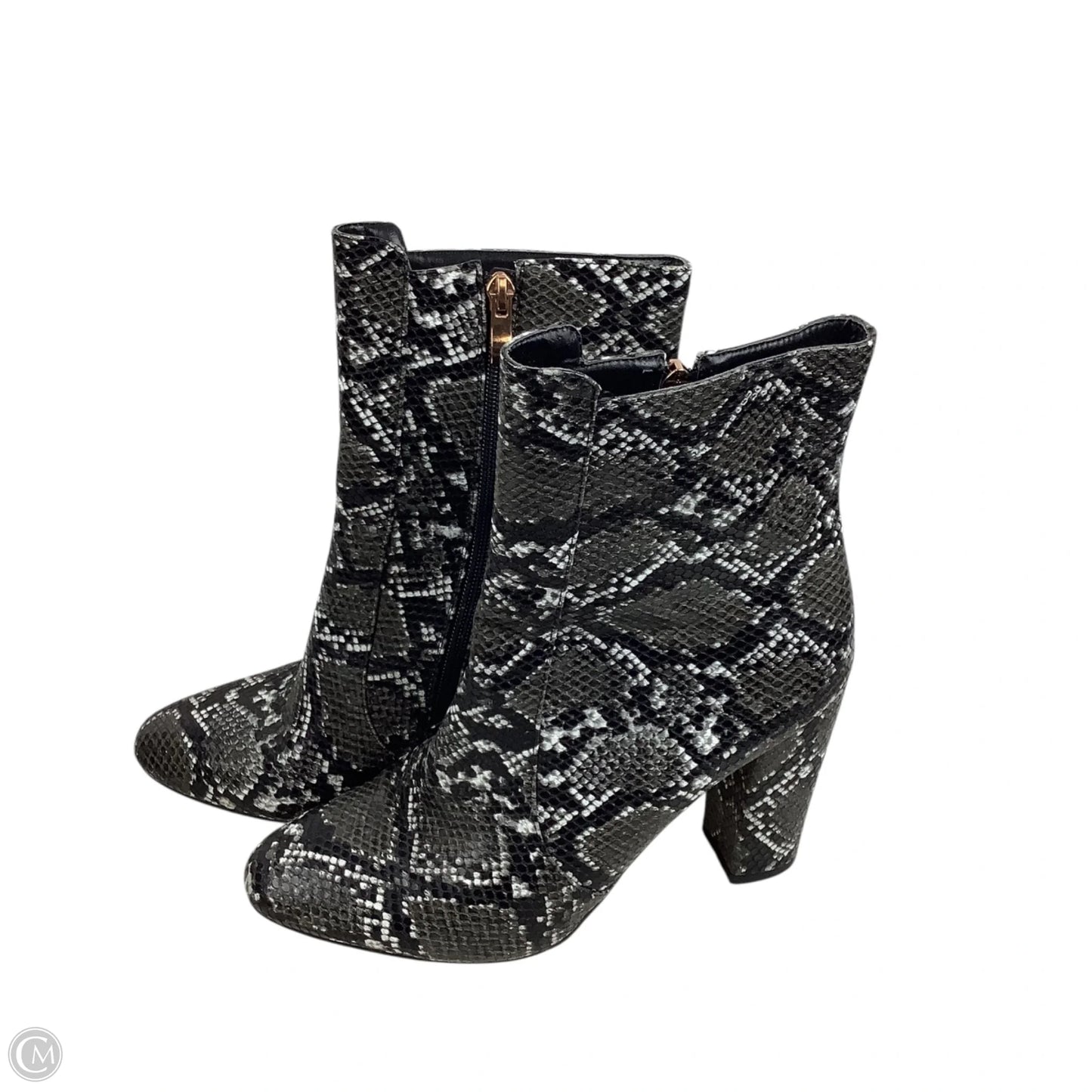 Boots Ankle Heels By Clothes Mentor In Snakeskin Print, Size: 7