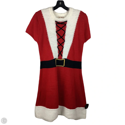 Dress Sweater By Poof In Red, Size: L