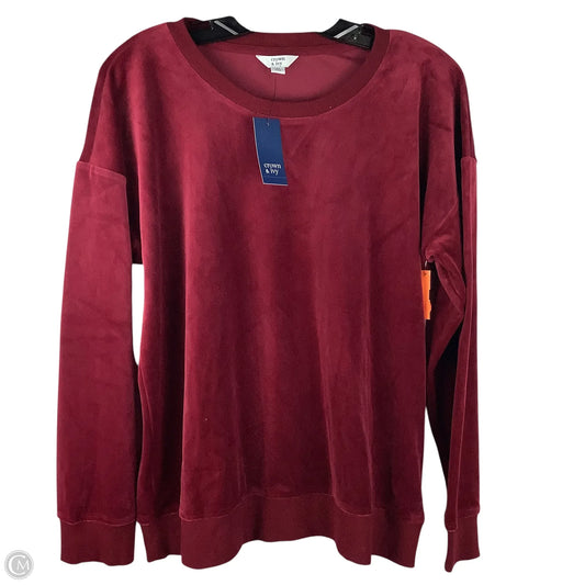 Top Long Sleeve By Crown And Ivy In Maroon, Size: M