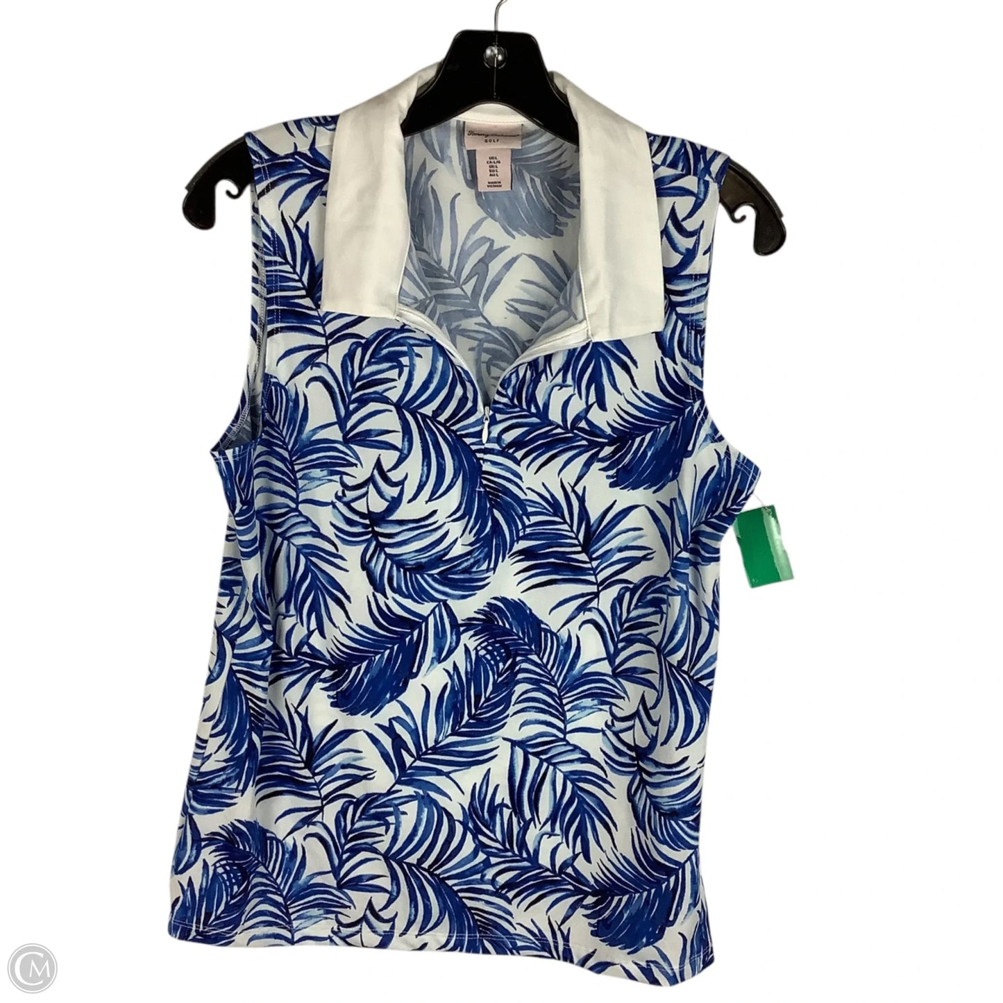 Athletic Tank Top By Tommy Bahama In Blue & Tan, Size: L