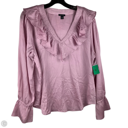 Top Long Sleeve By Ann Taylor In Pink, Size: L