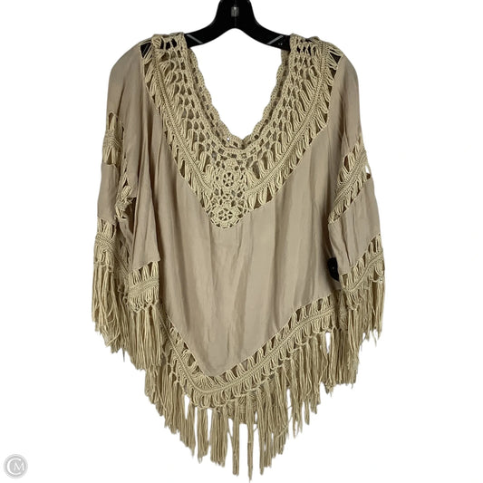 Top Long Sleeve By Umgee In Tan & White, Size: L