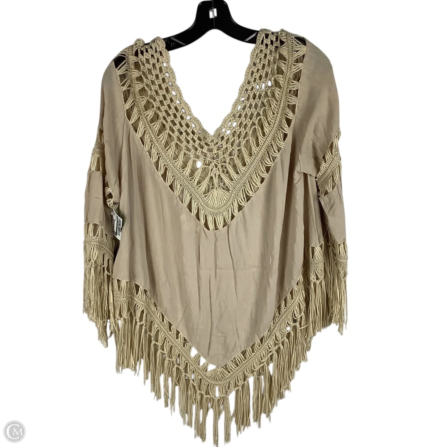 Top Long Sleeve By Umgee In Tan & White, Size: L