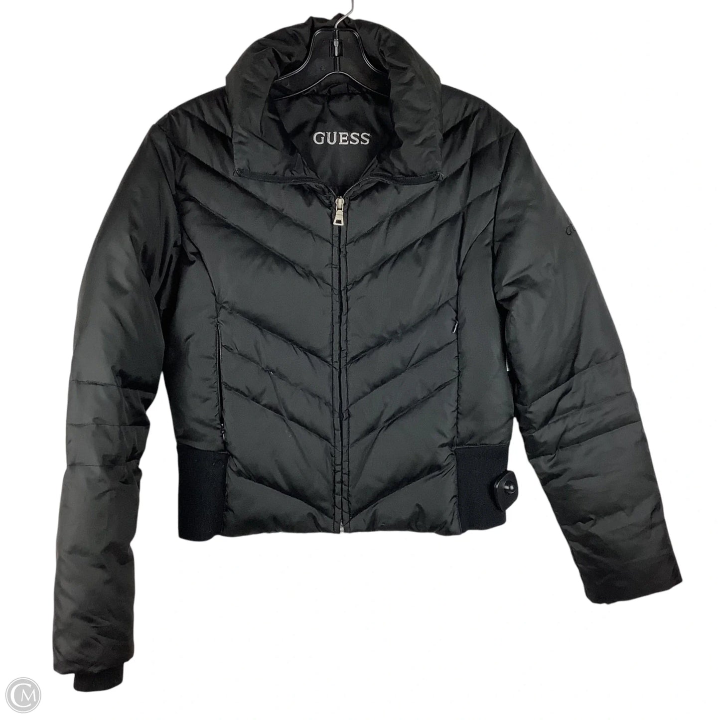 Coat Puffer & Quilted By Guess In Black, Size: S