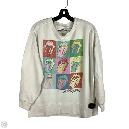 Sweatshirt Crewneck By Clothes Mentor In Cream, Size: M