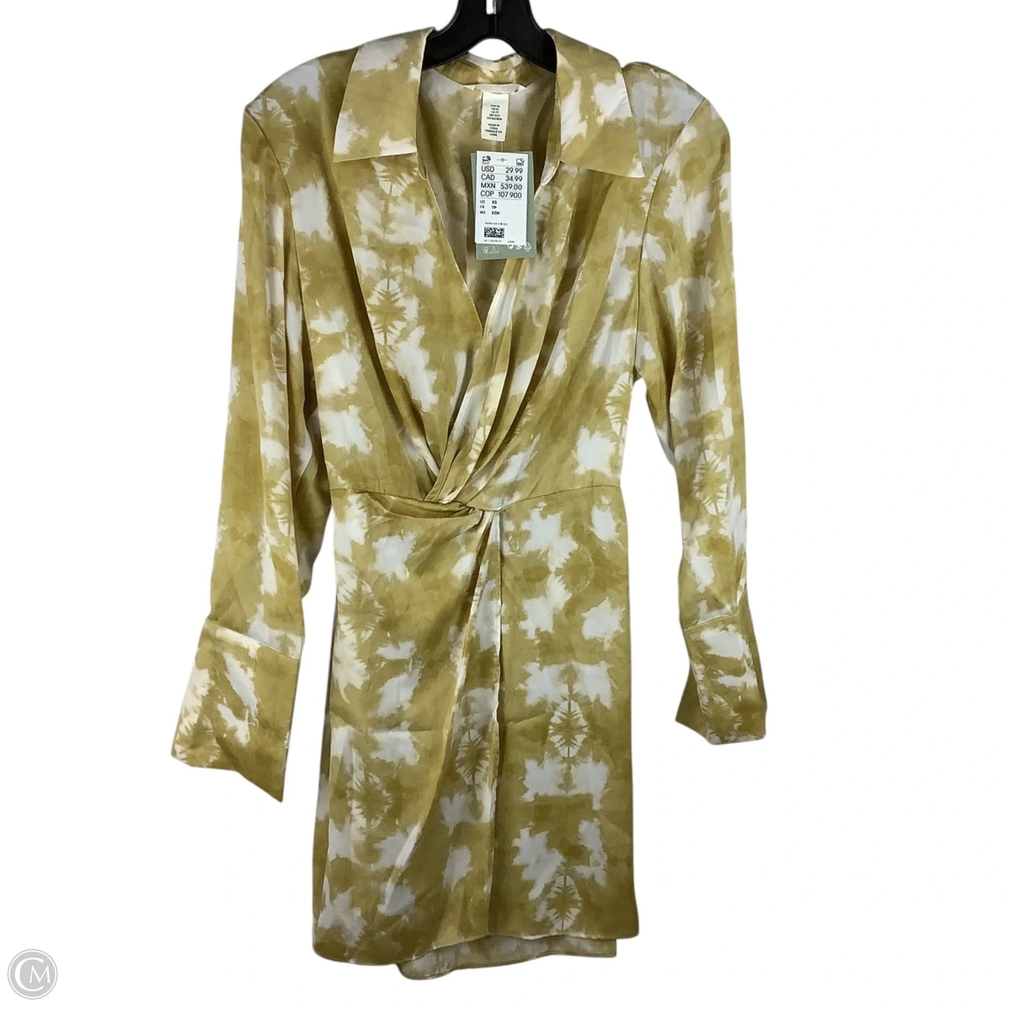Dress Casual Short By H&m In Yellow, Size: Xs
