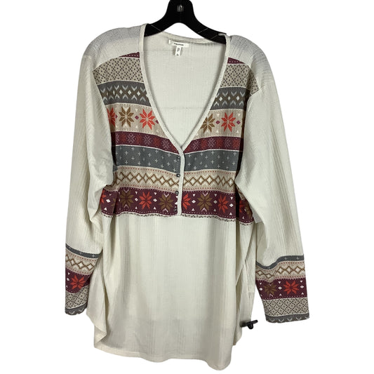 Top Long Sleeve By Maurices In Cream, Size: 3x