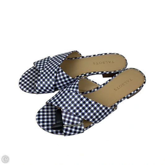 Sandals Flats By Talbots In Checkered Pattern, Size: 7.5