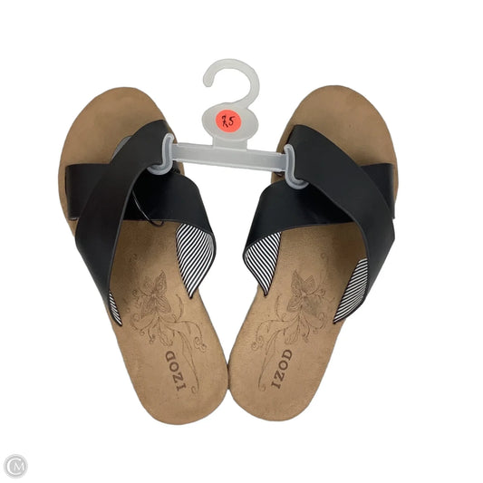 Sandals Flats By Izod In Black, Size: 7.5
