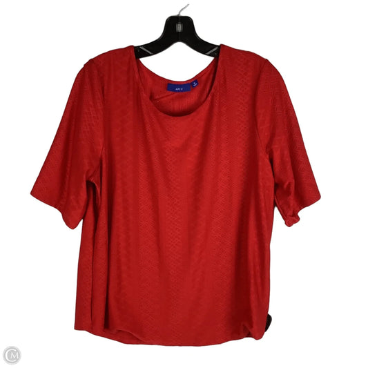 Top Short Sleeve By Apt 9 In Red, Size: Xl