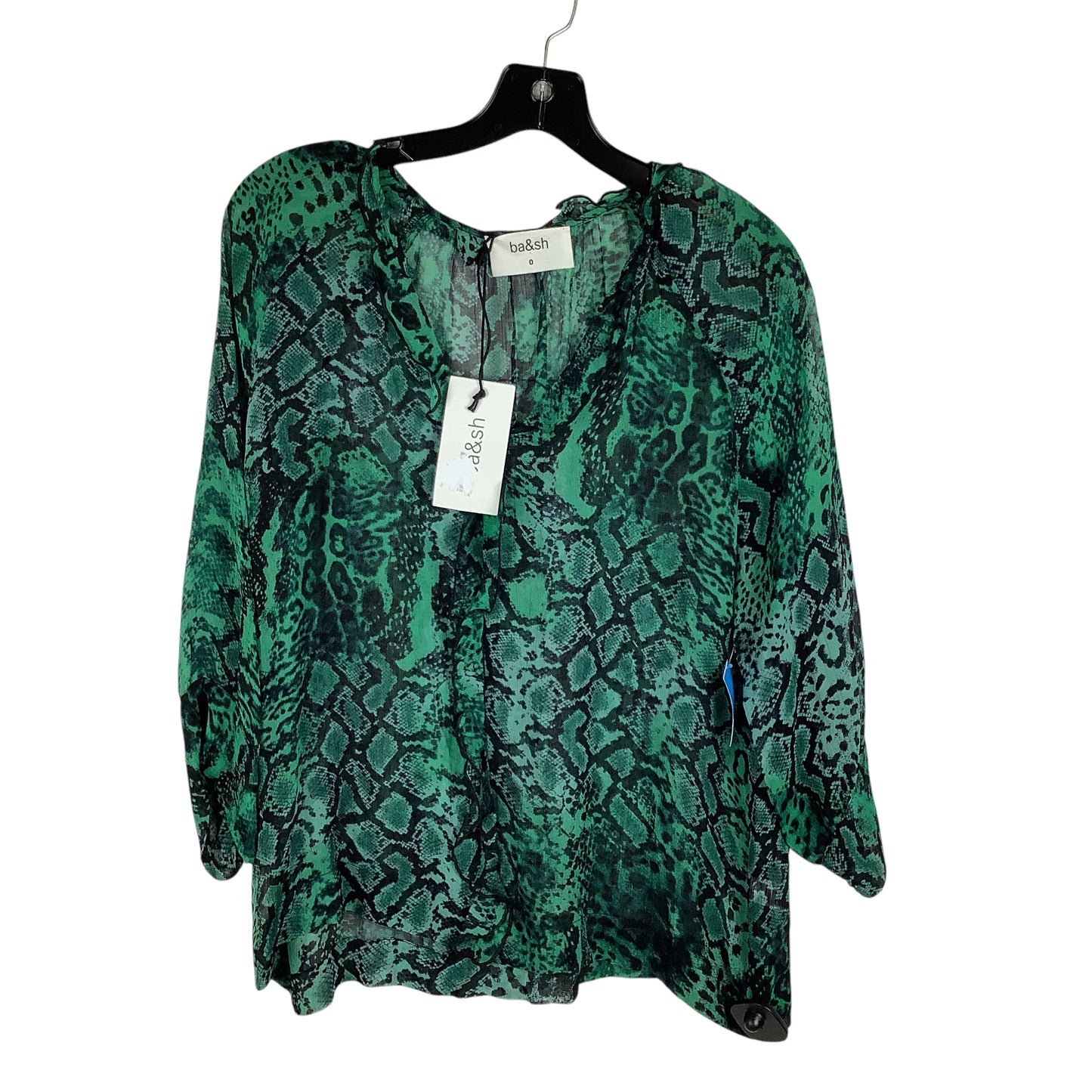 Top Long Sleeve By Clothes Mentor In Green, Size: 0 (brand size)