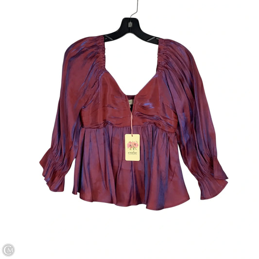 Top Long Sleeve By Entro In Blue & Red, Size: S