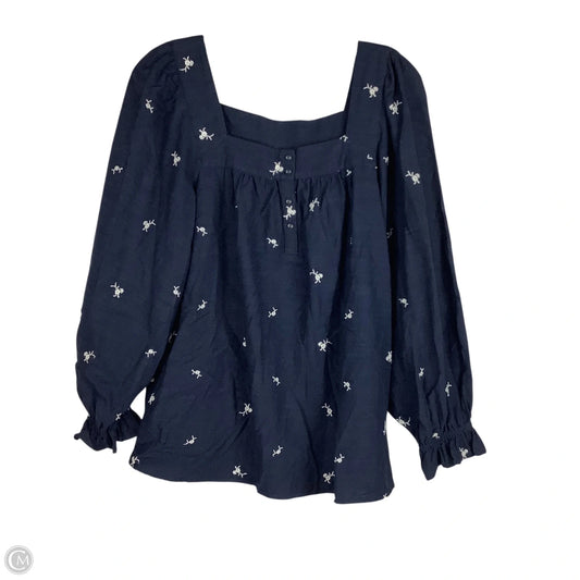 Top Long Sleeve By Lc Lauren Conrad In Navy, Size: Xs