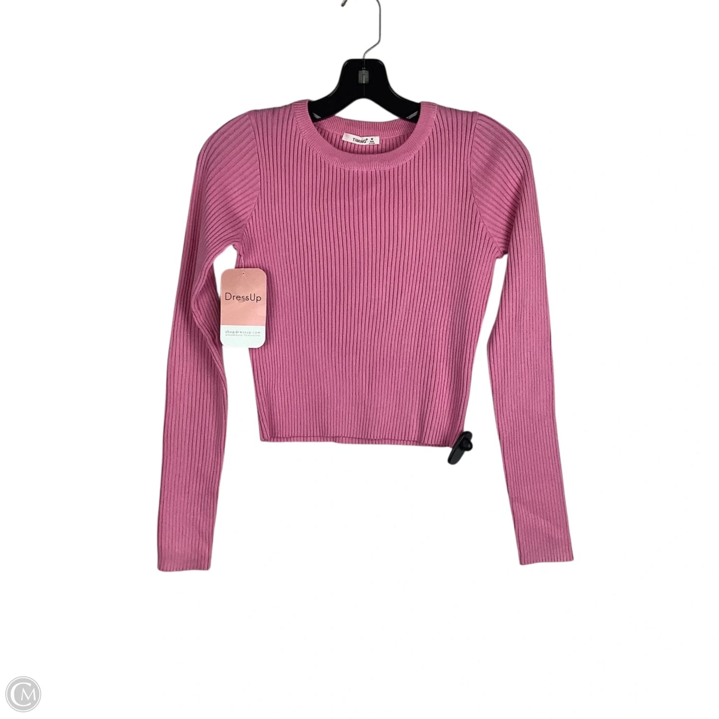 Top Long Sleeve By Timing In Pink, Size: M
