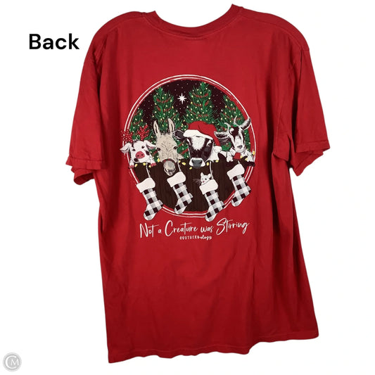 Top Short Sleeve By Comfort Casual In Red, Size: L