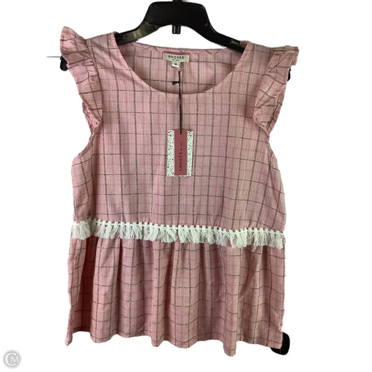 Top Sleeveless By Andree By Unit In Pink, Size: M