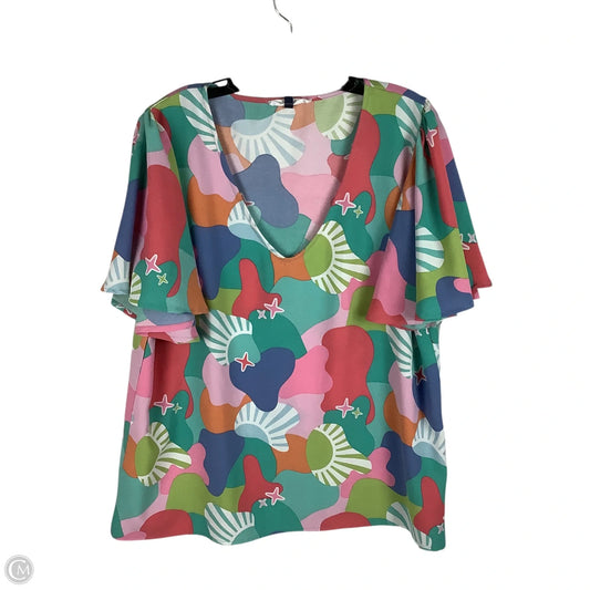 Top Short Sleeve By Clothes Mentor In Multi-colored, Size: L