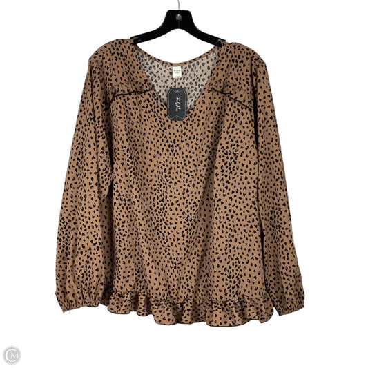 Top Long Sleeve By Cmc In Animal Print, Size: 3x