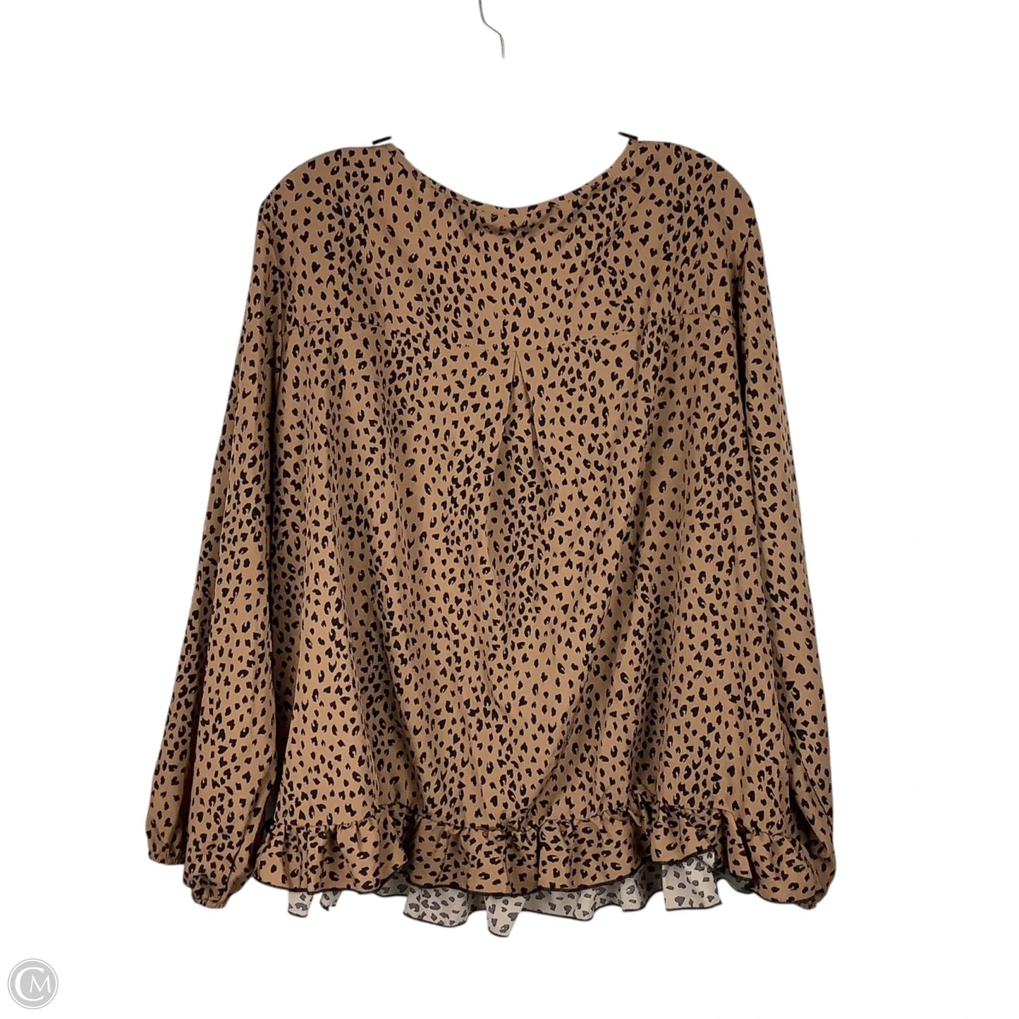 Top Long Sleeve By Cmc In Animal Print, Size: 3x
